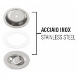 Ugello cono inox + guarnizione + convogliatore Foro 1,8